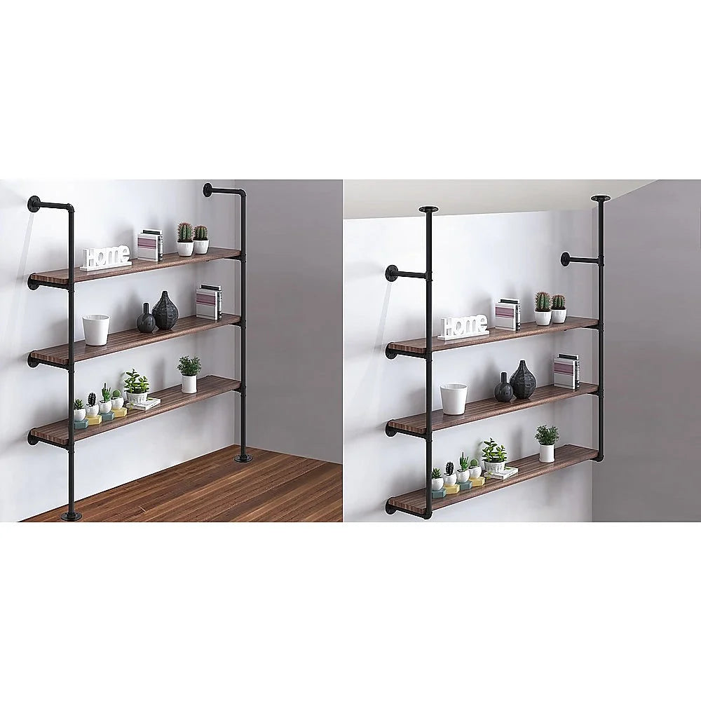 Wall Shelves Display Bookshelf Industrial DIY Pipe Shelf