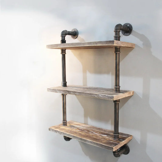 Wall Shelves Display Industrial Pipe Bookshelf Rustic
