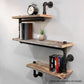 Wall Shelves Display Rustic Industrial Pipe Bookshelf DIY