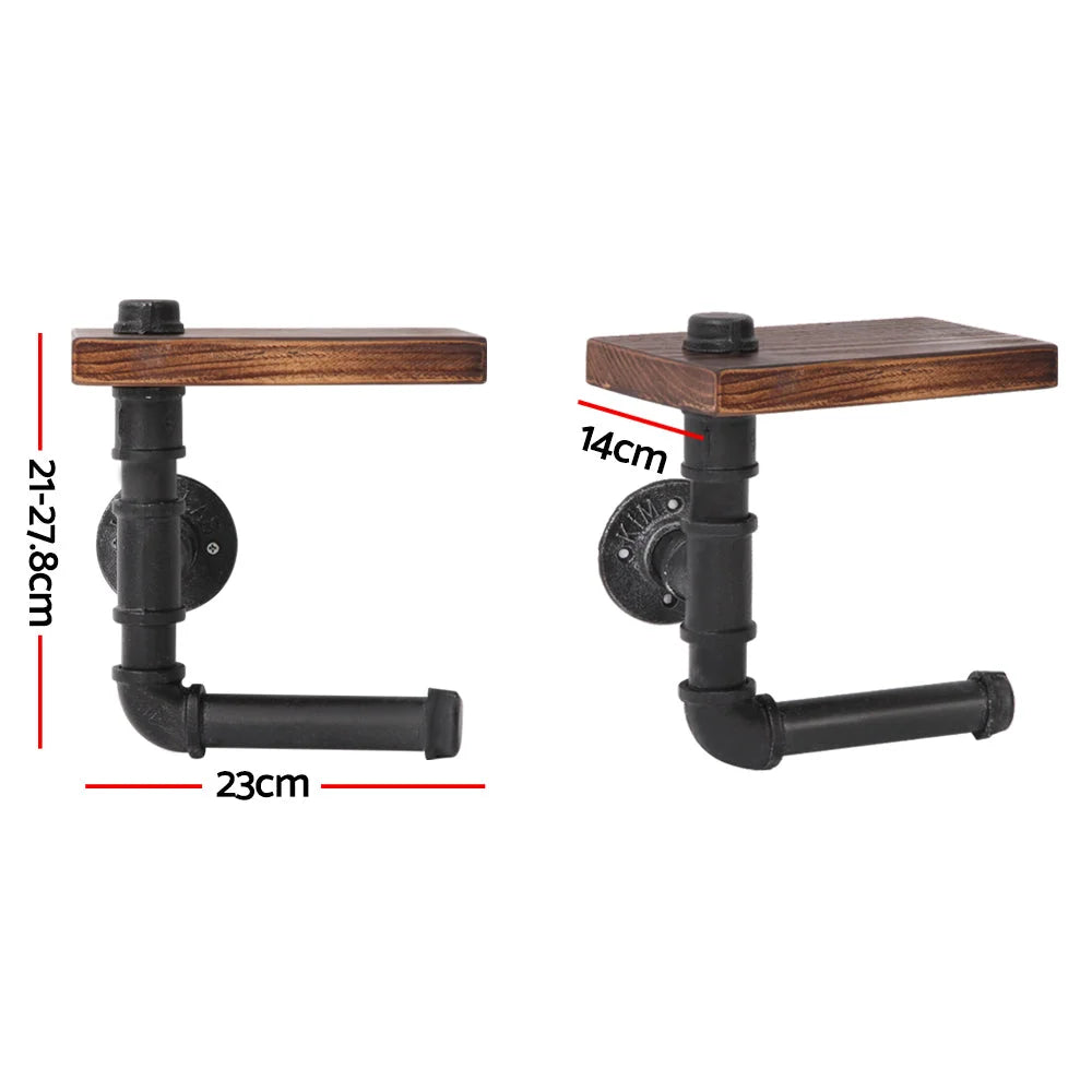 Wall Shelves Paper Holder Industrial Pipe Shelf DIY Vintage