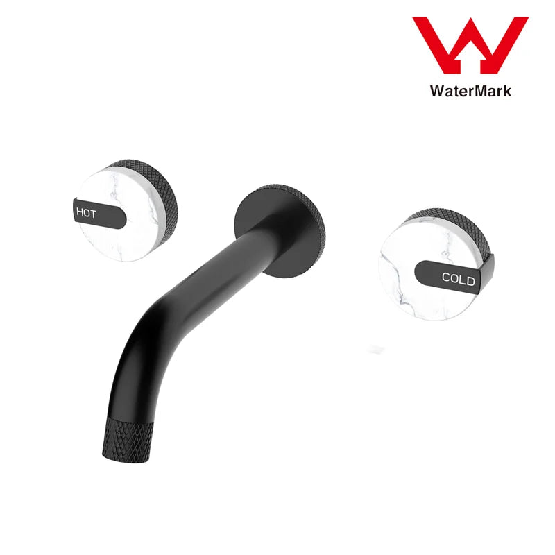 Wall Taps 2021 Marble Stone Handle Matte Black 1/4 Turn