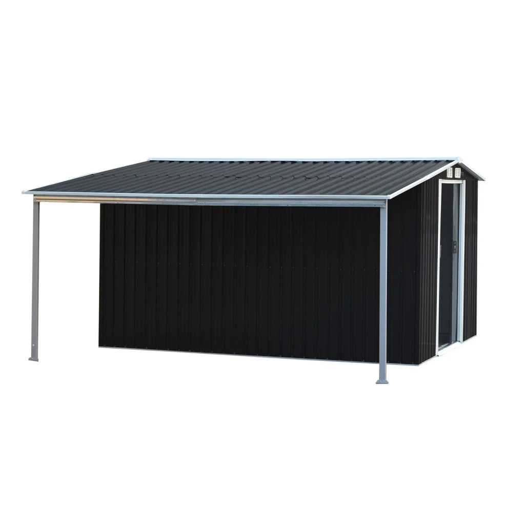 Wallaroo 10x8ft Zinc Steel Garden Shed with Open Storage