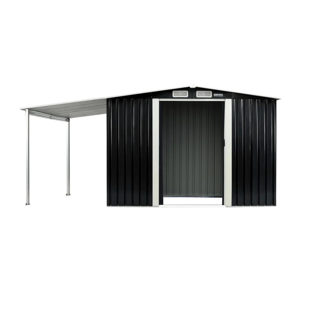 Wallaroo 10x8ft Zinc Steel Garden Shed with Open Storage