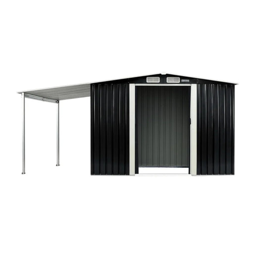 Wallaroo 10x8ft Zinc Steel Garden Shed with Open Storage