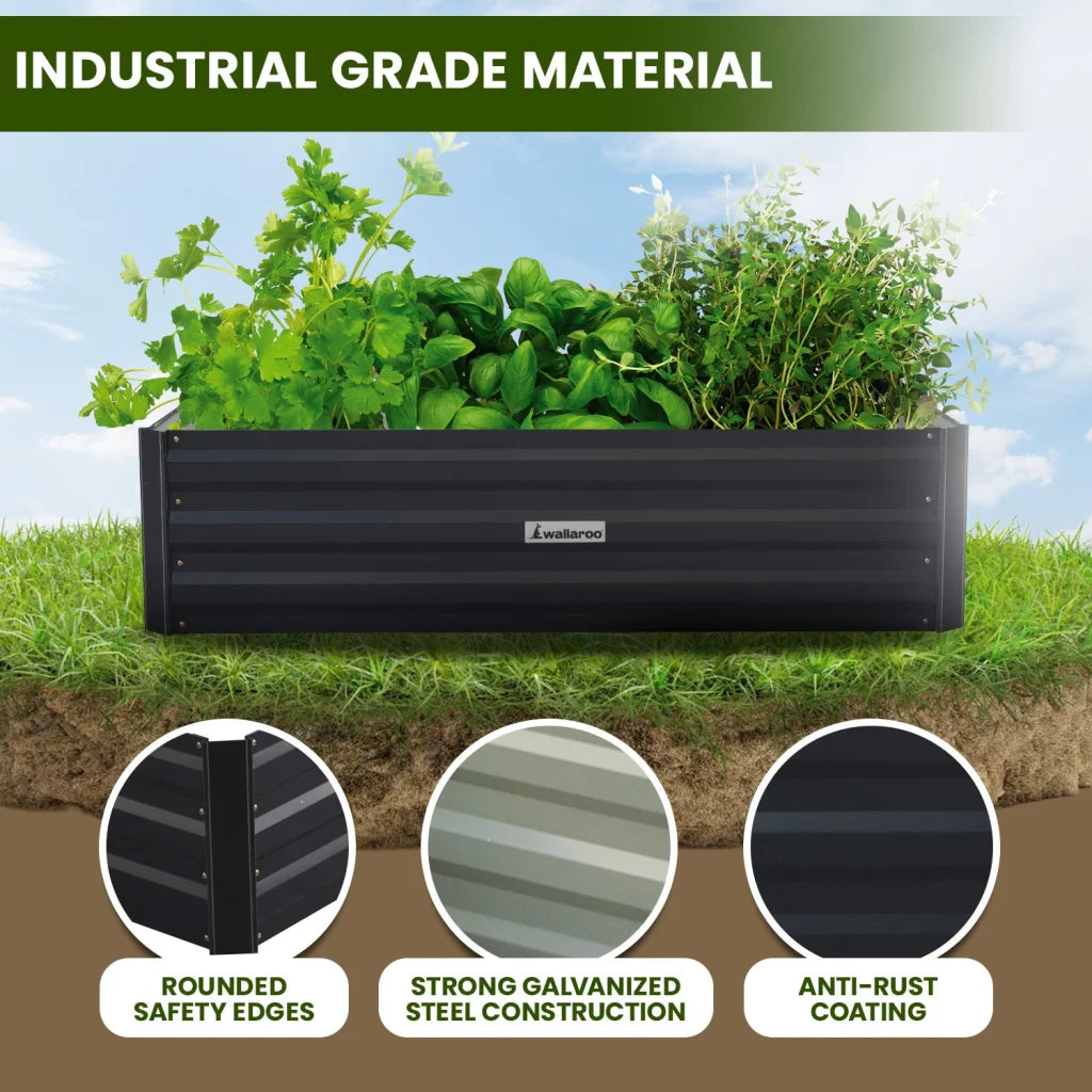Wallaroo 150 x 90 x 30cm Galvanized Steel Garden Bed