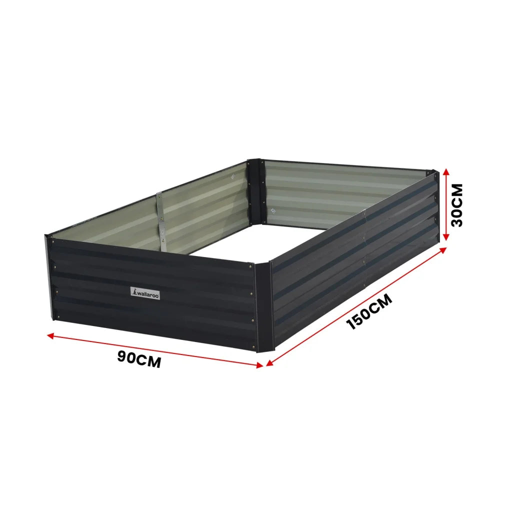 Wallaroo 150 x 90 x 30cm Galvanized Steel Garden Bed