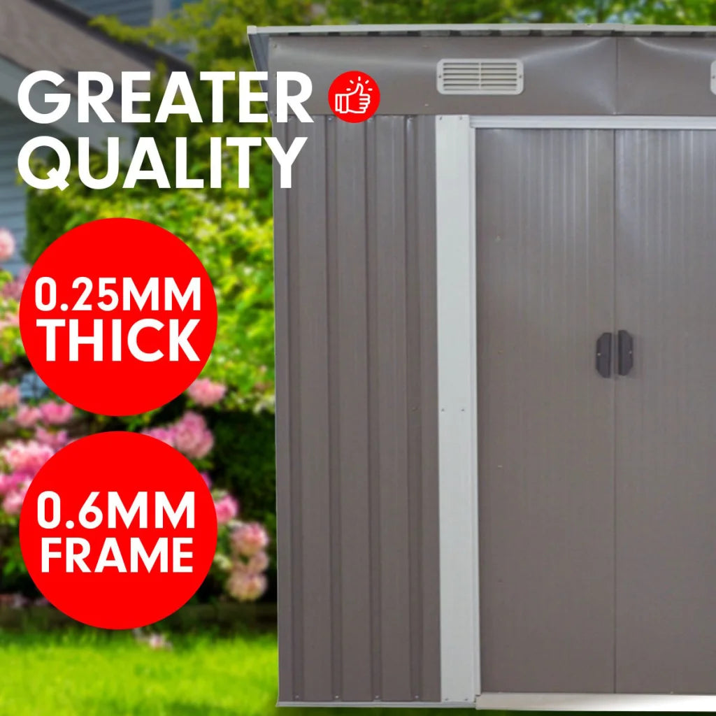 Wallaroo 4ft x 8ft Garden Shed with Base Flat Roof Outdoor