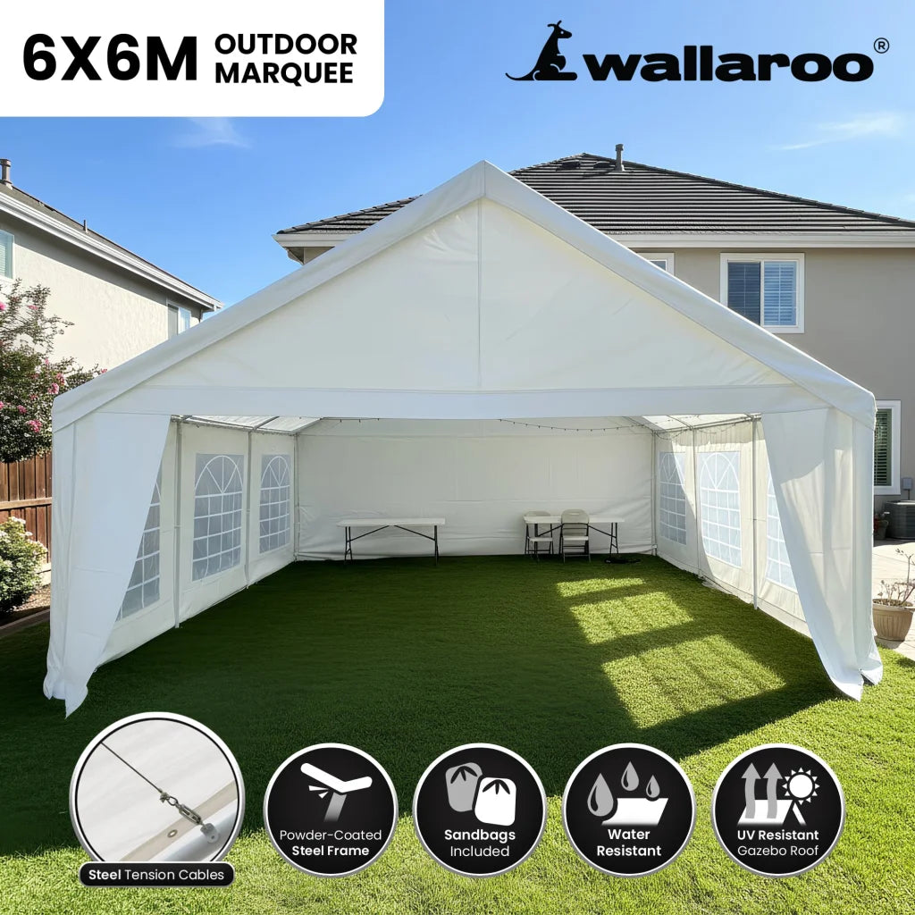 Wallaroo 6x6m Outdoor Event Marquee Gazebo Party Wedding