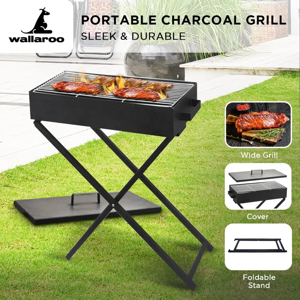 Wallaroo Charcoal BBQ Grill - Adjustable Height - Home &