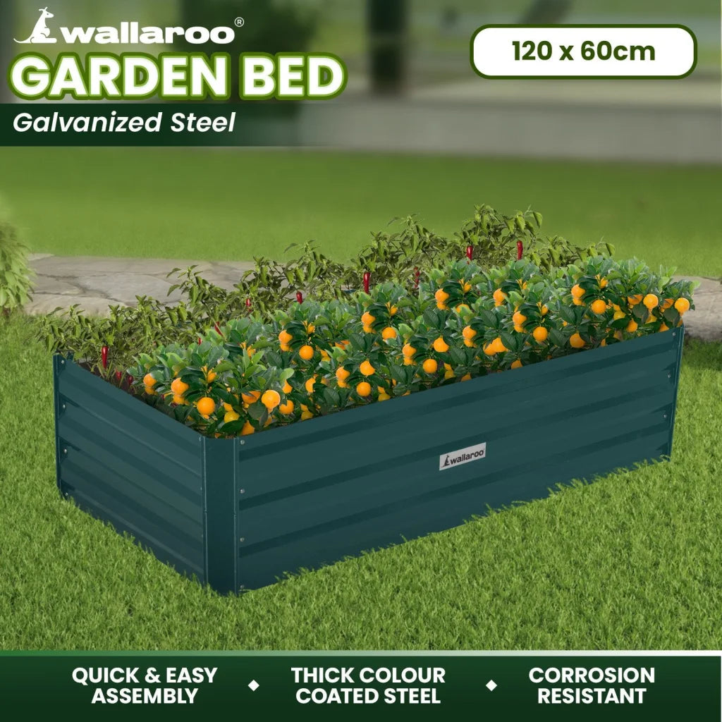 Wallaroo Garden Bed 120 x 60 x 30cm Galvanized Steel