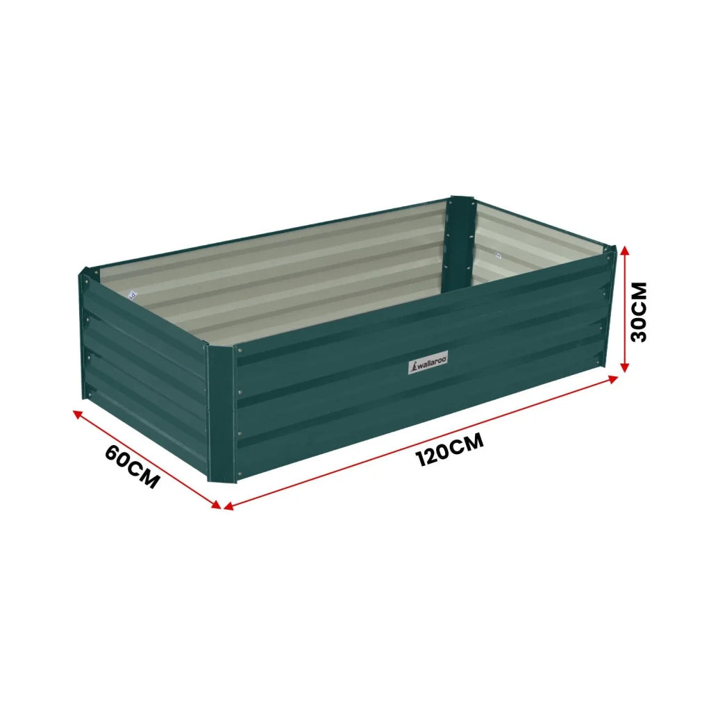 Wallaroo Garden Bed 120 x 60 x 30cm Galvanized Steel