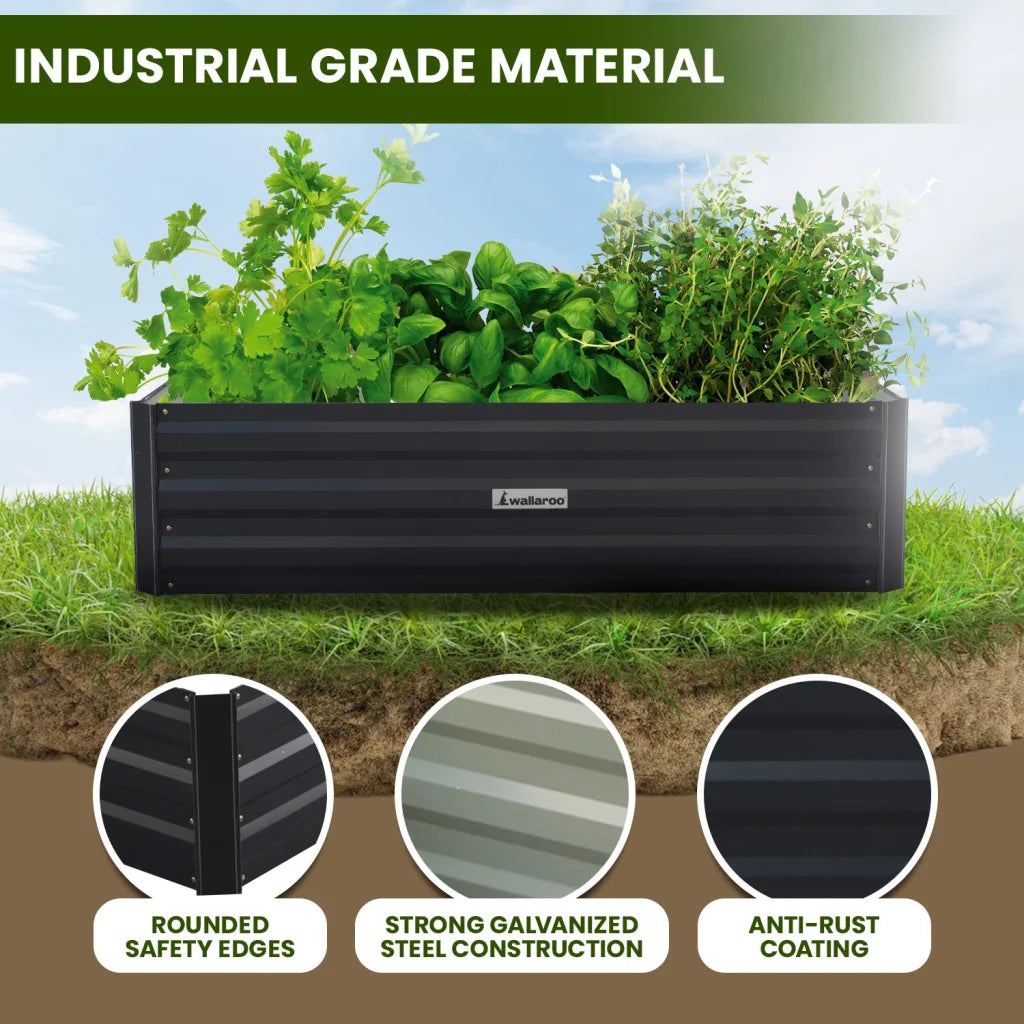 Wallaroo Garden Bed 210 x 90 x 30cm Galvanized Steel