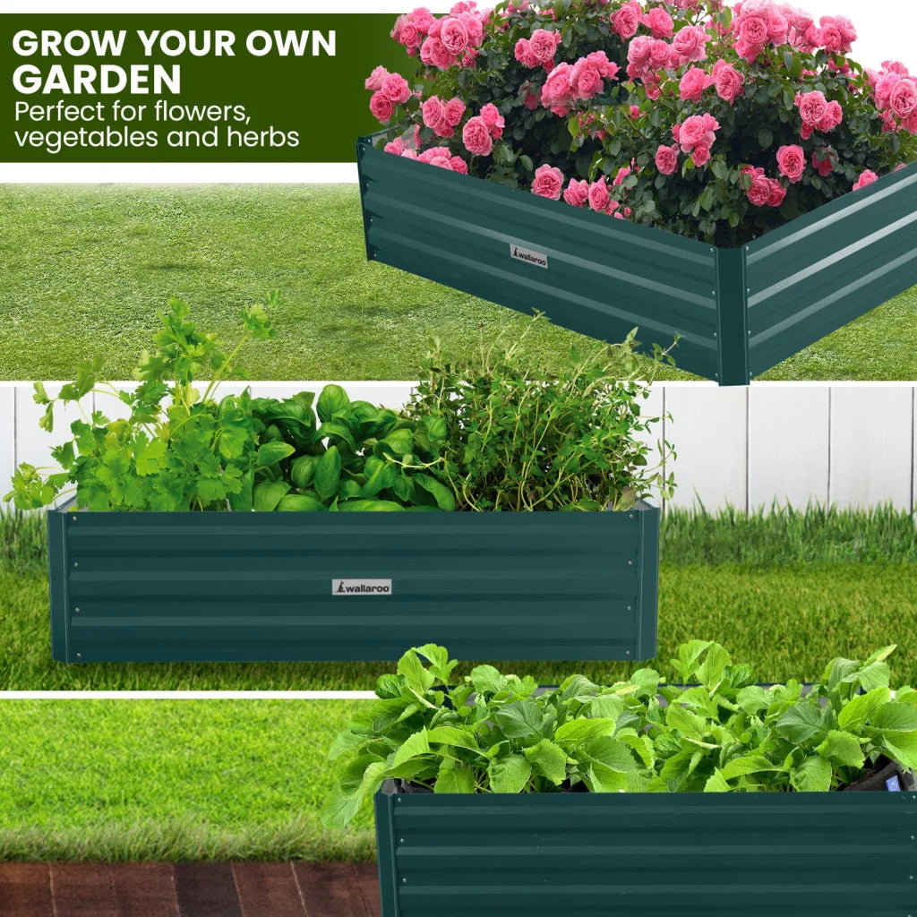 Wallaroo Garden Bed 210 x 90 x 30cm Galvanized Steel