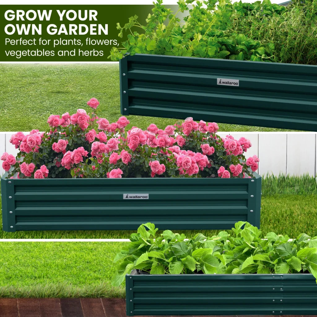 Wallaroo Garden Bed 240 x 120 x 30cm Galvanized Steel