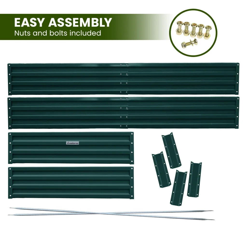 Wallaroo Garden Bed 240 x 120 x 30cm Galvanized Steel