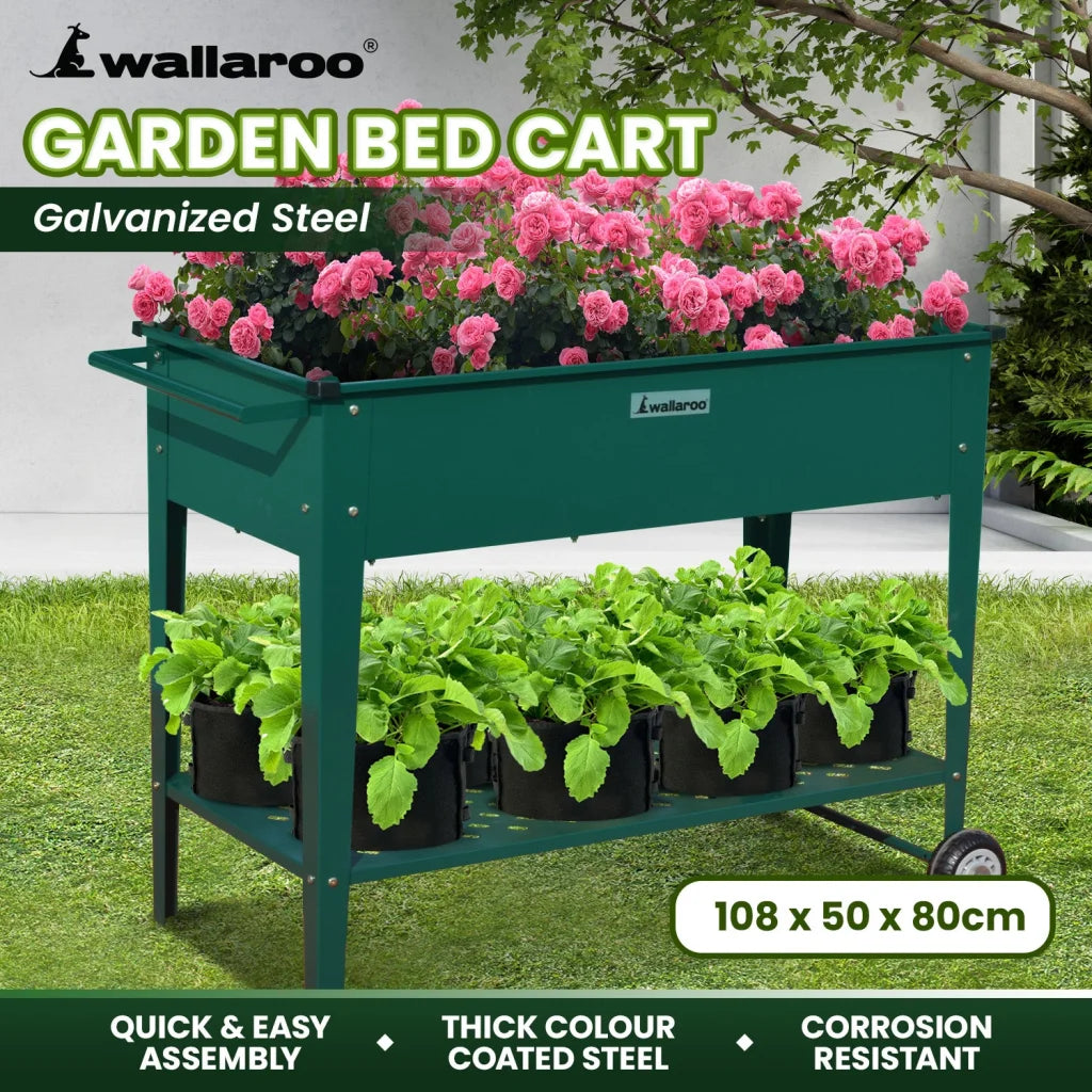 Wallaroo Garden Bed Cart Raised Planter Box 108.5 x 50.5 x