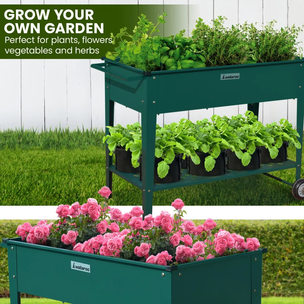 Wallaroo Garden Bed Cart Raised Planter Box 108.5 x 50.5 x