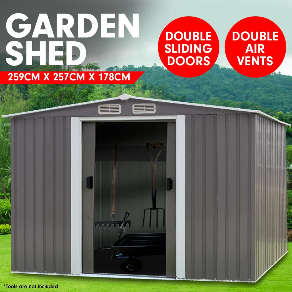 Wallaroo Garden Shed Spire Roof 8ft x 8ft Outdoor Storage