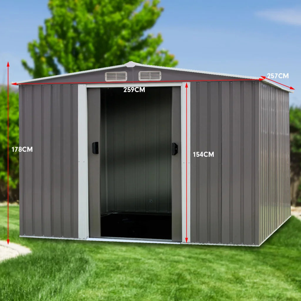 Wallaroo Garden Shed Spire Roof 8ft x 8ft Outdoor Storage