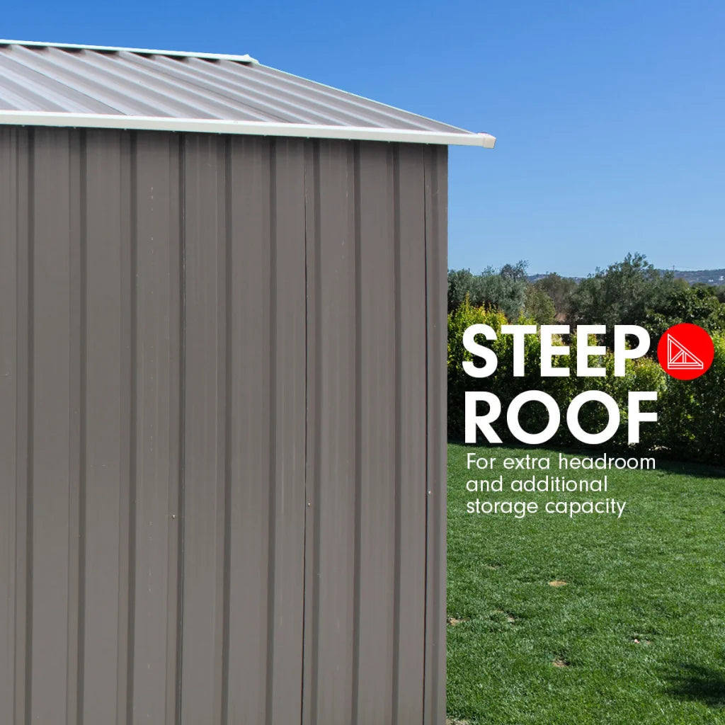 Wallaroo Garden Shed Spire Roof 8ft x 8ft Outdoor Storage