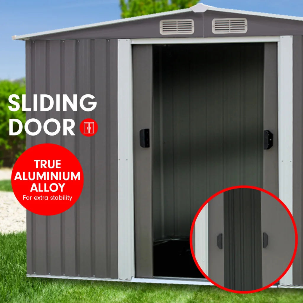 Wallaroo Garden Shed Spire Roof 8ft x 8ft Outdoor Storage