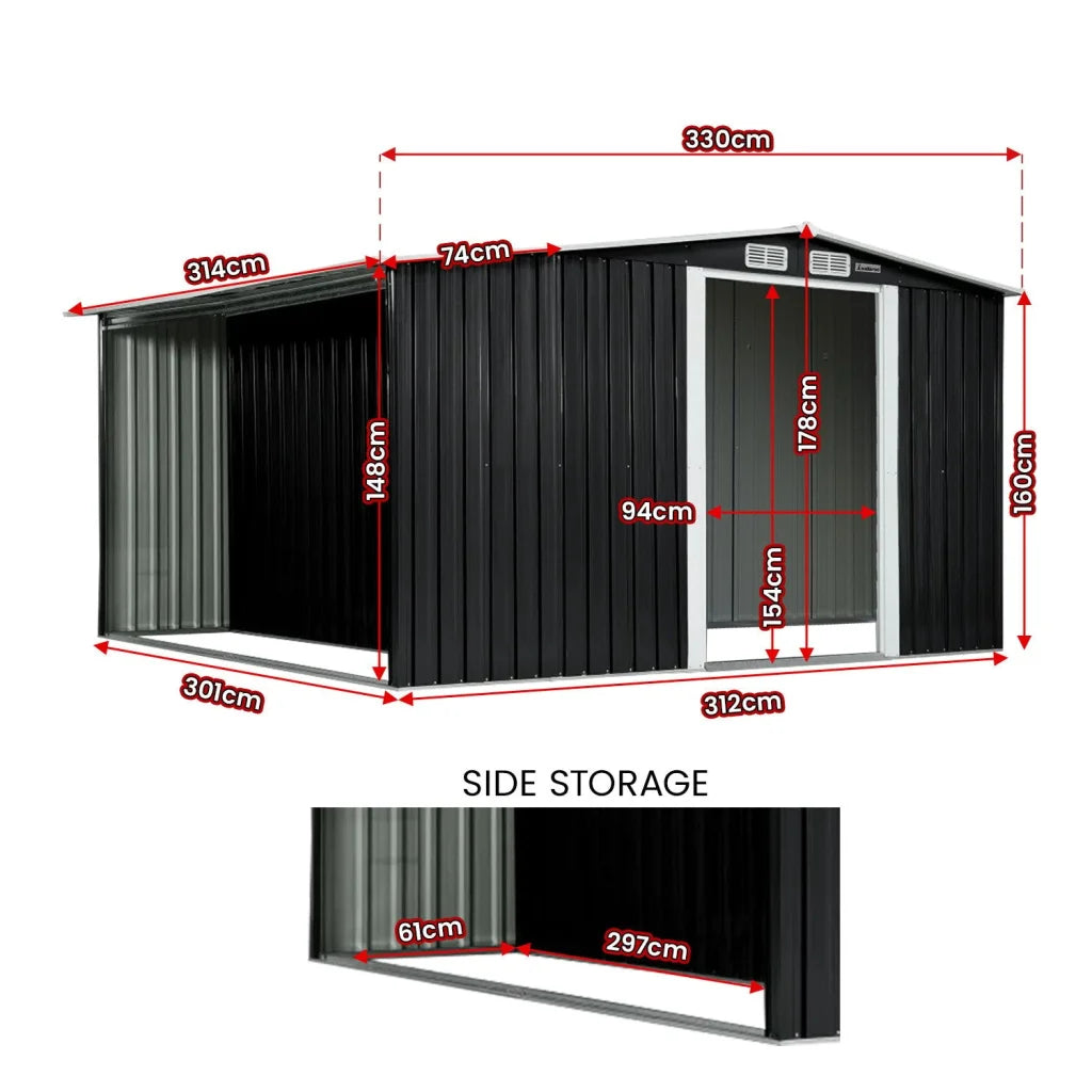 Wallaroo Garden Shed with Semi-Closed Storage 10*8FT