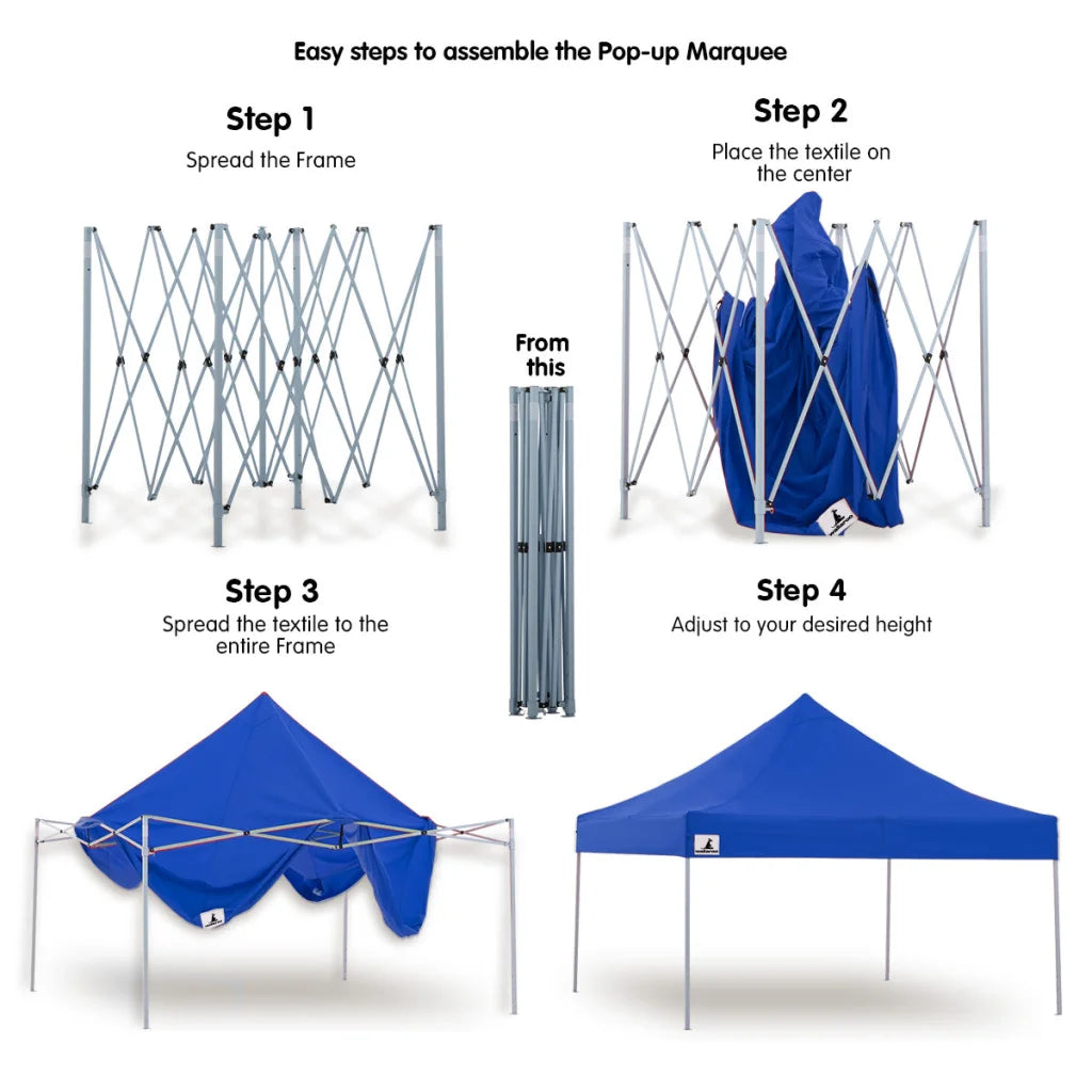 Wallaroo Gazebo Tent Marquee 3x3 PopUp Outdoor- Blue - Home