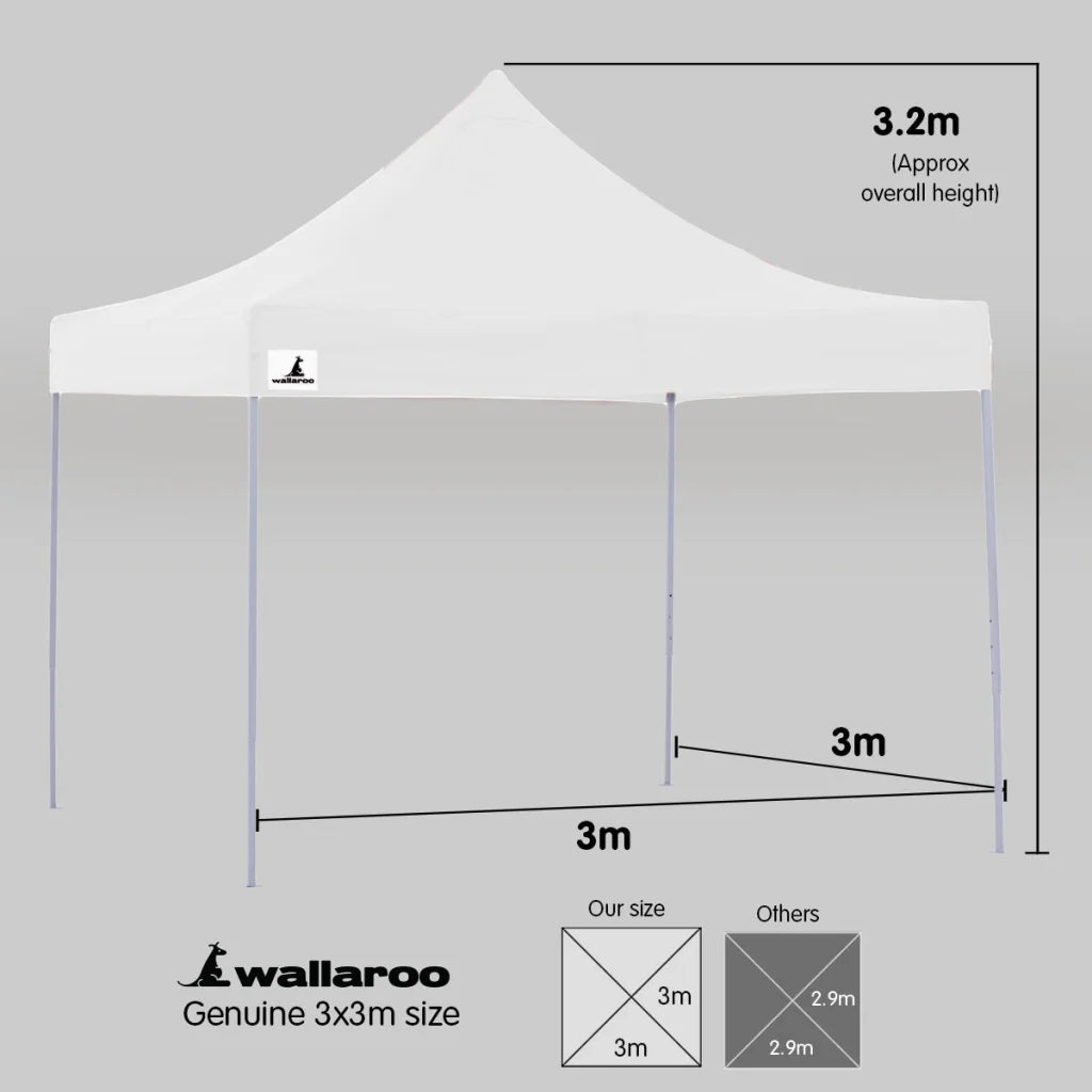 Wallaroo Gazebo Tent Marquee 3x3 PopUp Outdoor Wallaroo
