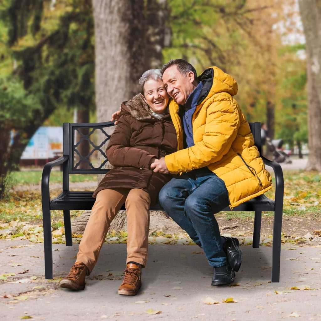 Wallaroo Steel Outdoor Garden Bench - Elegant - Furniture >