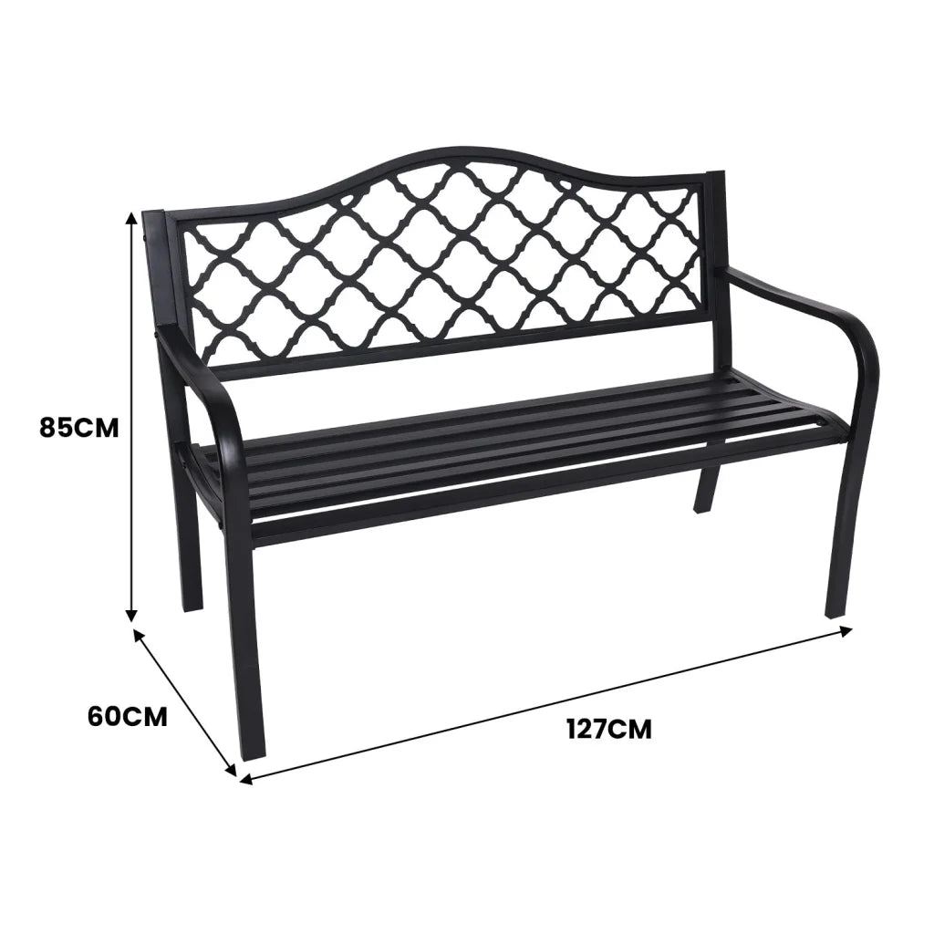 Wallaroo Steel Outdoor Garden Bench - Elegant - Furniture >