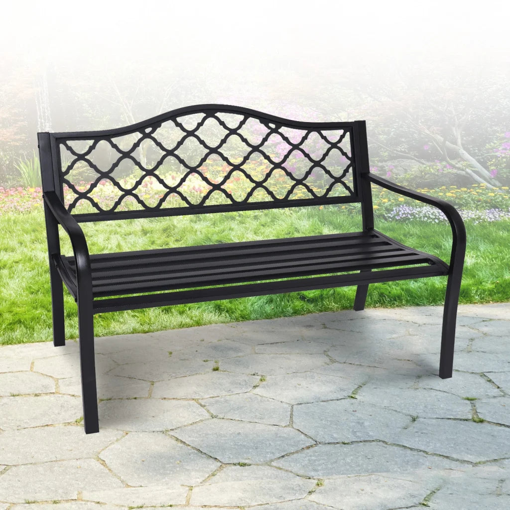 Wallaroo Steel Outdoor Garden Bench - Elegant - Furniture >
