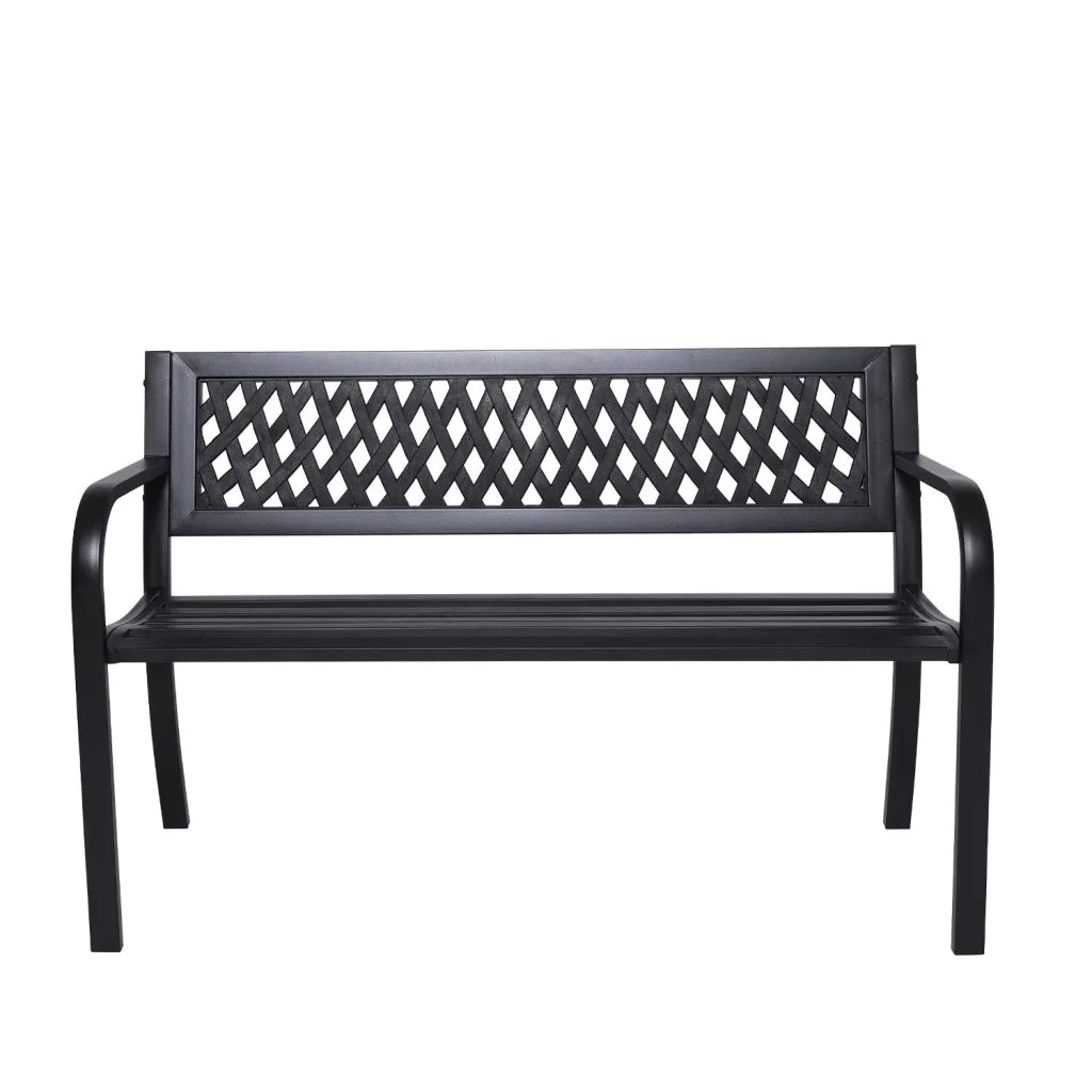Wallaroo Steel Outdoor Garden Bench - Lattice - Furniture >