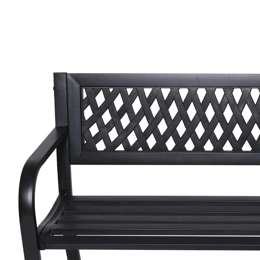 Wallaroo Steel Outdoor Garden Bench - Lattice - Furniture >