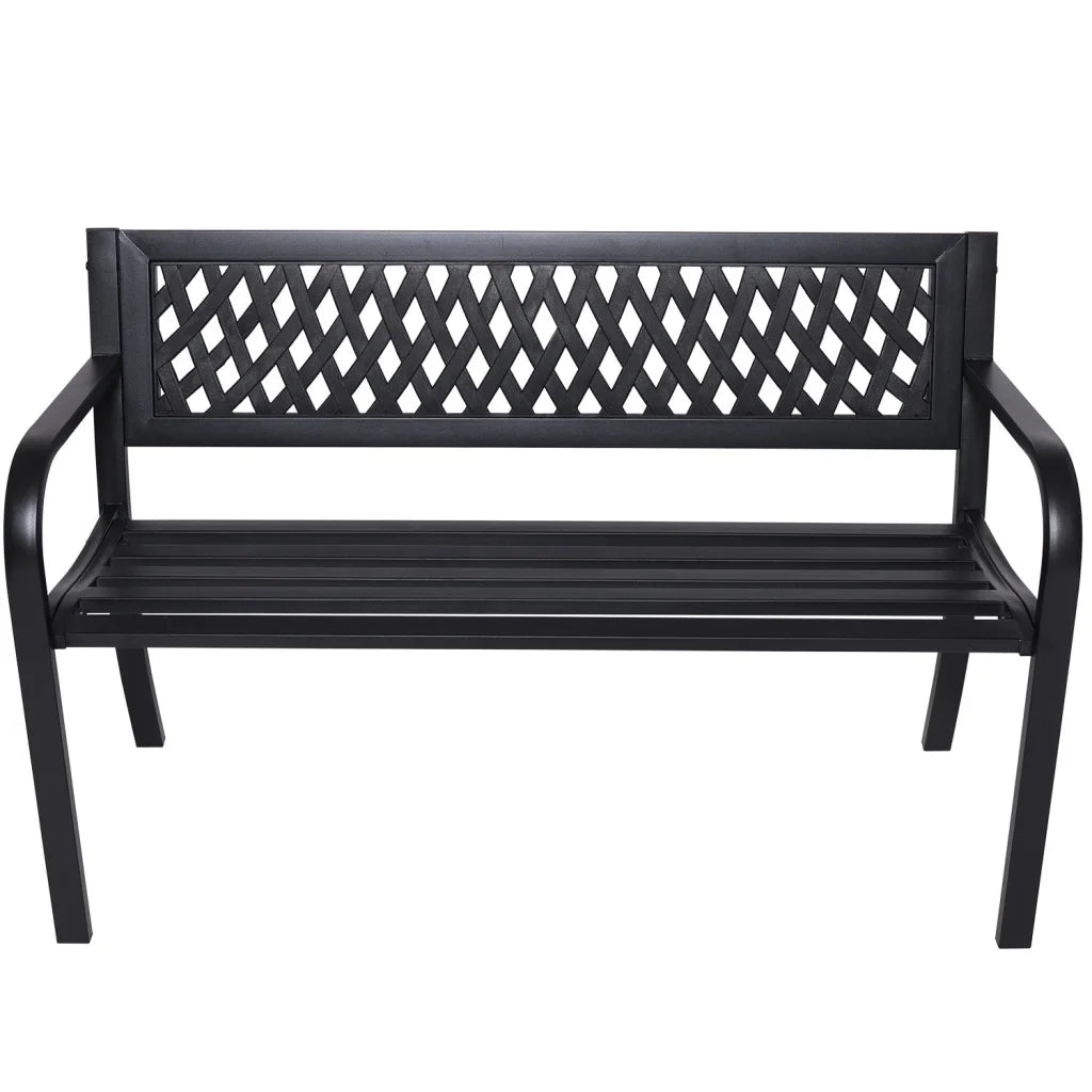 Wallaroo Steel Outdoor Garden Bench - Lattice - Furniture >