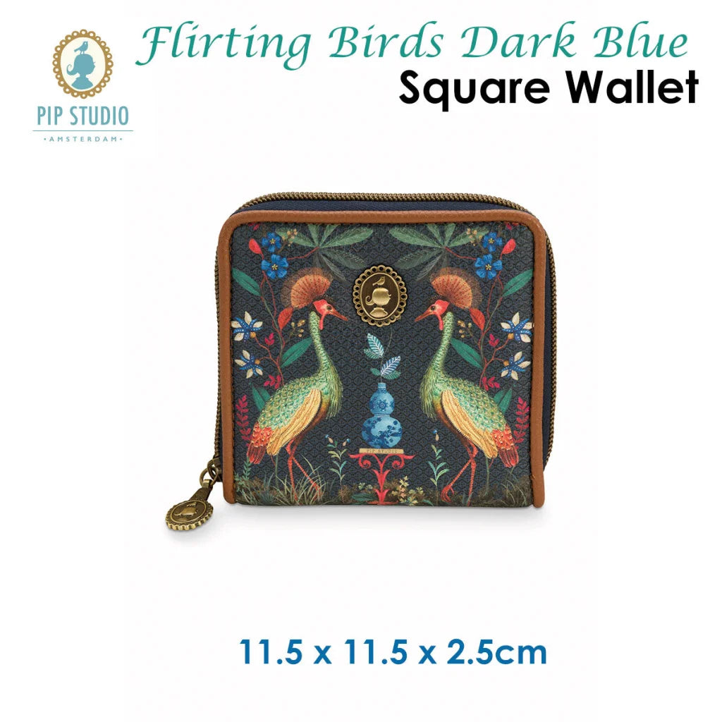 Wallet PIP Studio Flirting Birds Dark Blue Square - Home &