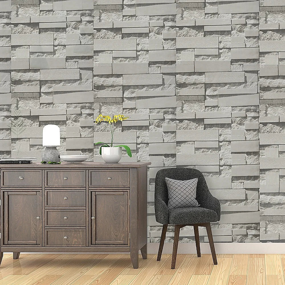 Wallpaper Brick Pattern 3D Textured Non-Woven Wall Paper