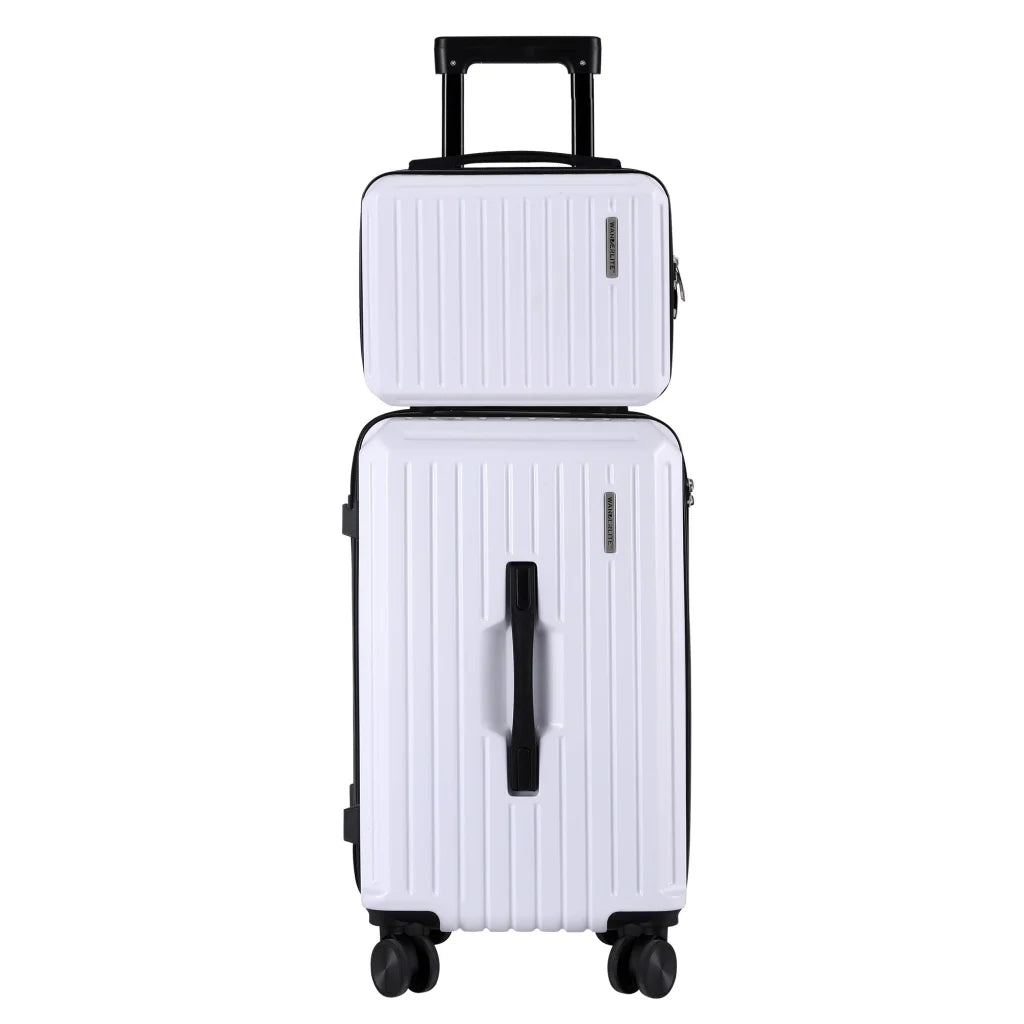 Luggage suitcase with spinner wheels and telescopic handle