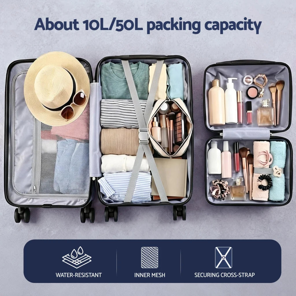 White luggage suitcase with suitcase body and wheel details