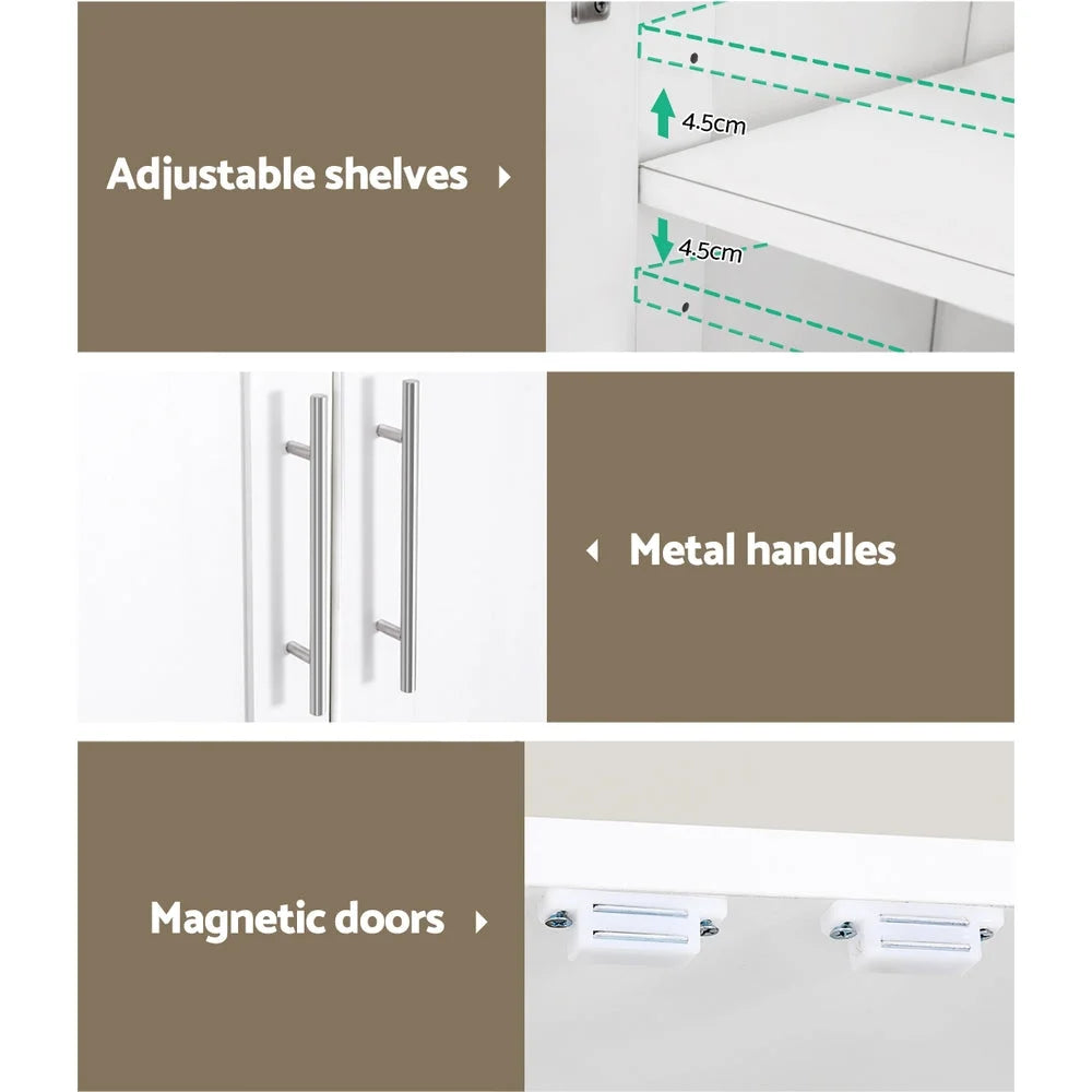 Wardrobe 2-Door Clothes Storage Cupboard - White