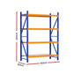 2m garage shelving rack with tall shelf bays and metal frame