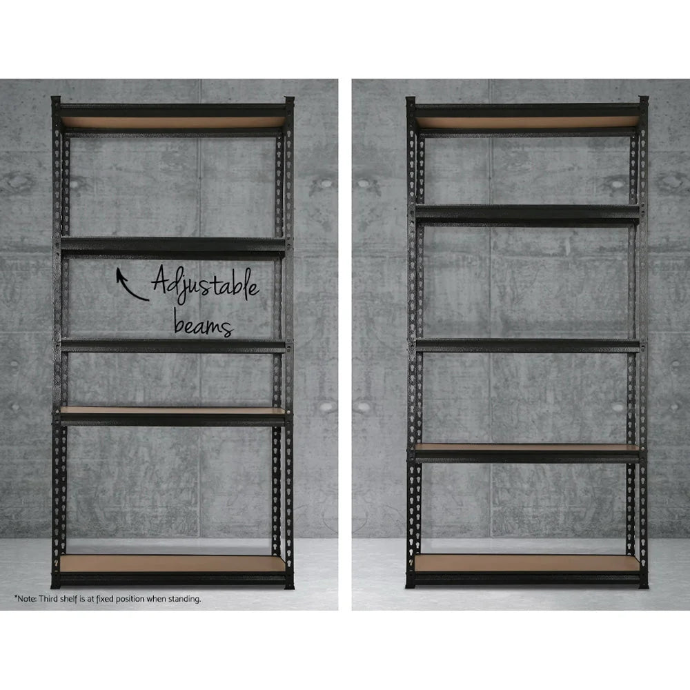 Black steel 1 8m storage rack with tiered shelf storage