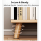 Warm White Nightstand Wooden Legs Knobs Open Storage Two