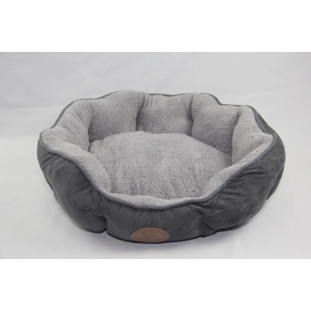 Washable Pet Bed Blue / Grey Fleece Soft Dog Cat - Medium