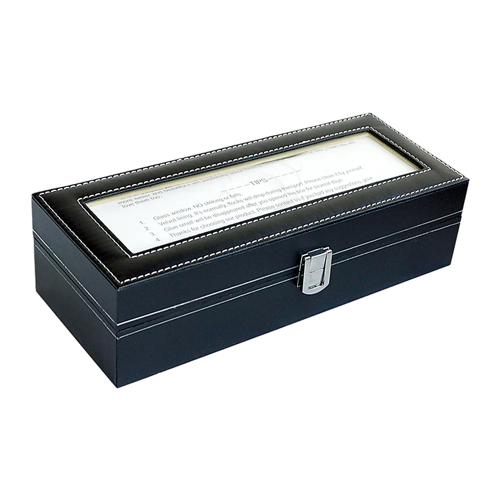 Watch Display Case Box 6-Slot - Black PU Leather - Others