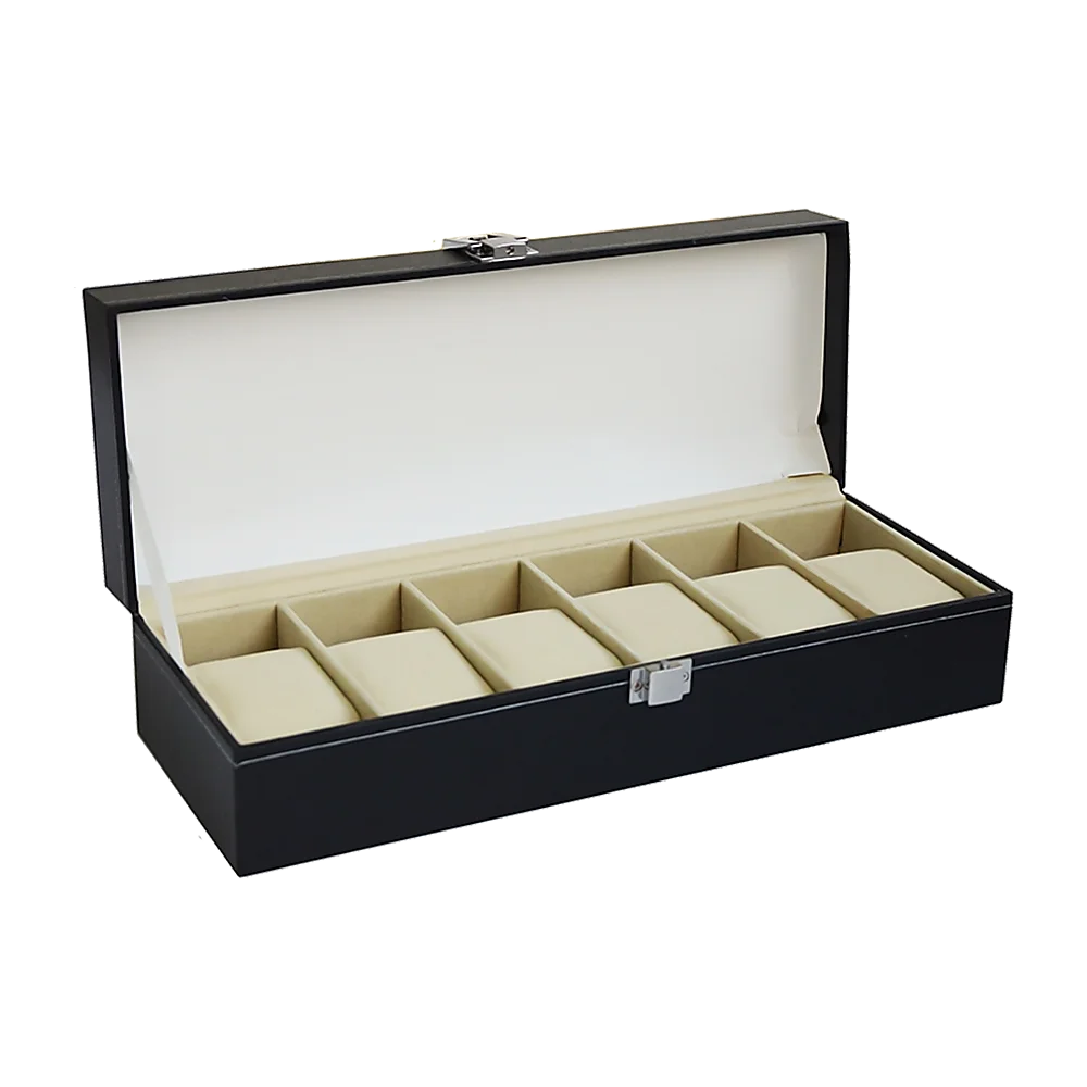 Watch Display Case Box 6-Slot - Black PU Leather - Others