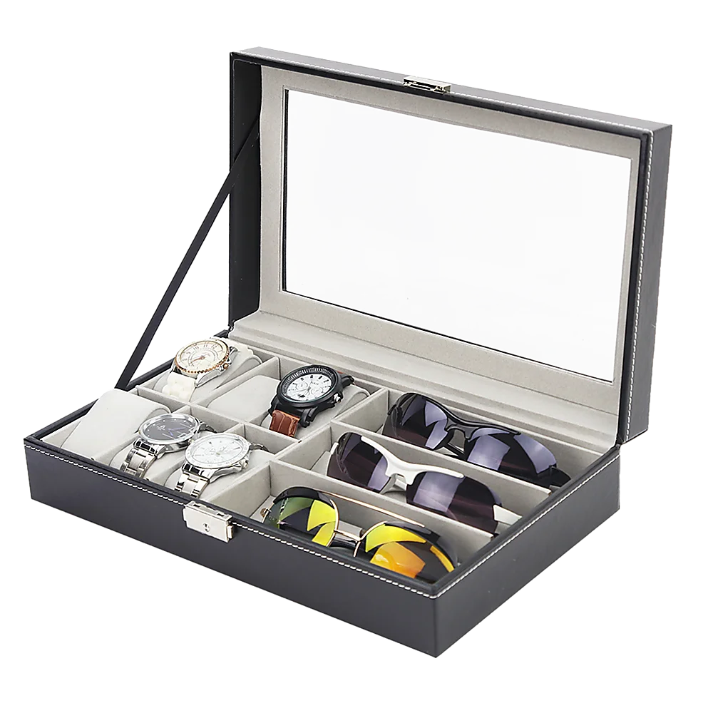 Watch & Sunglasses Display Storage Box 6 + 3 Grid Organizer