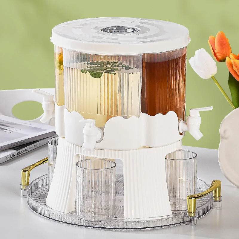 Water Bottle + 4 Cups + Tray Large Capacity Rotating