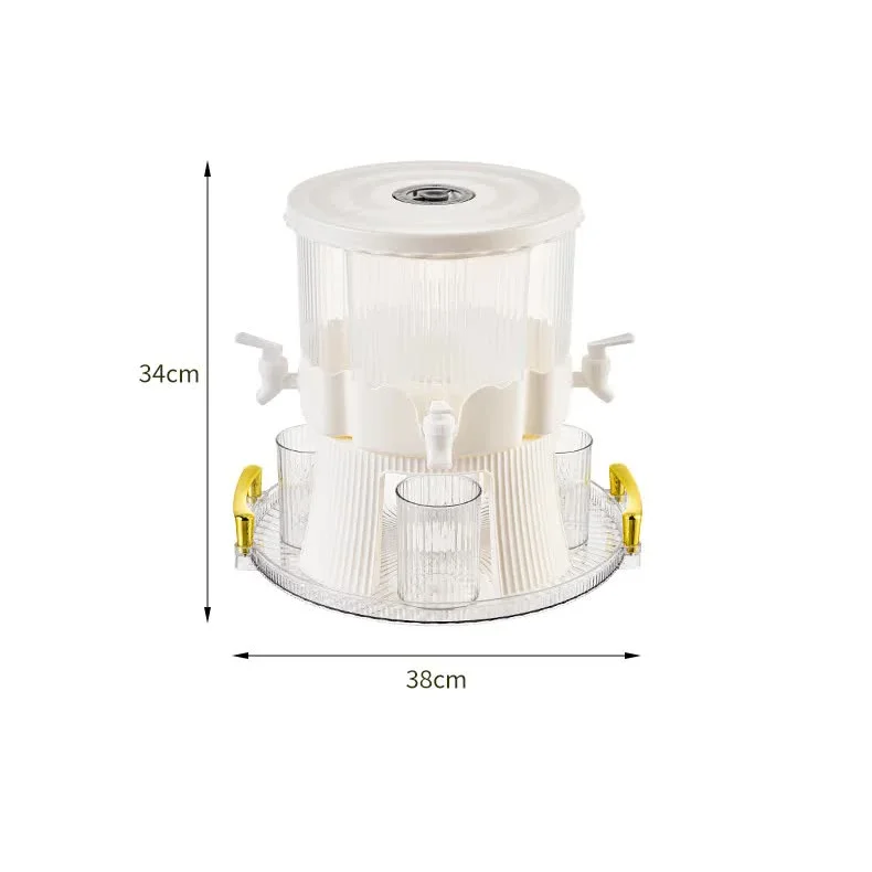 Water Bottle + 4 Cups + Tray Large Capacity Rotating