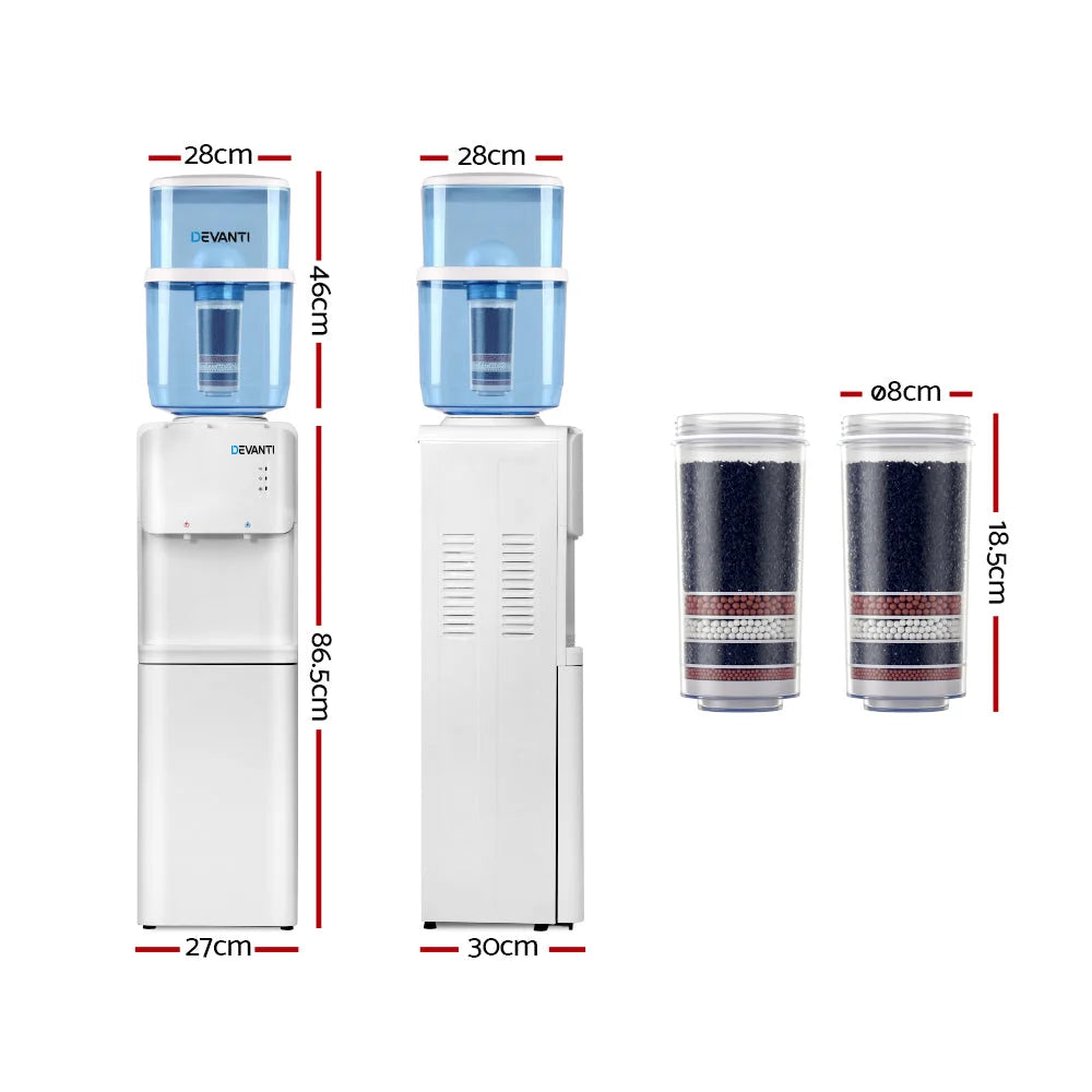 Water Cooler Dispenser 22L Hot Cold Taps Purifier Filter