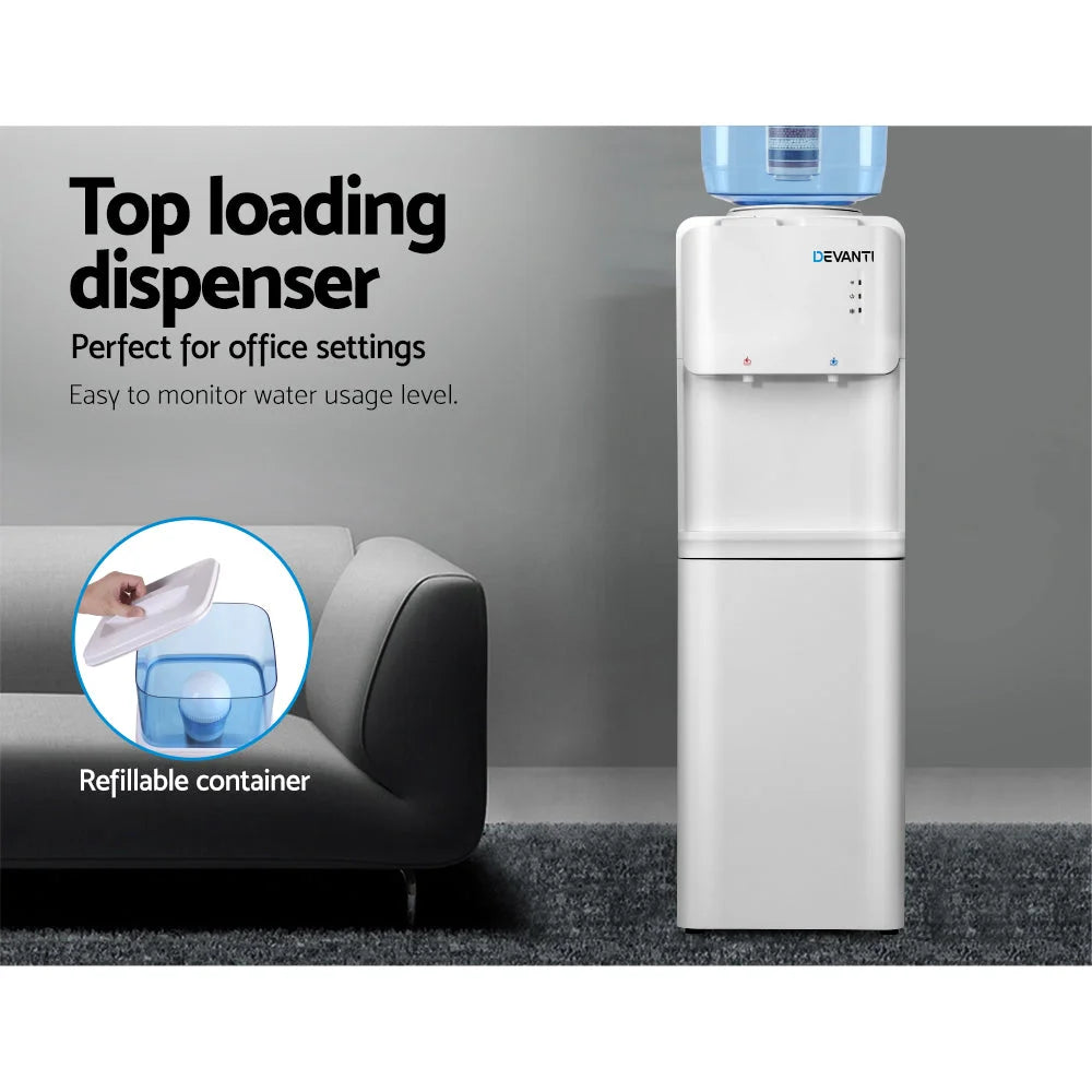 Water Cooler Dispenser 22L Top Loading Hot Cold Taps Filter